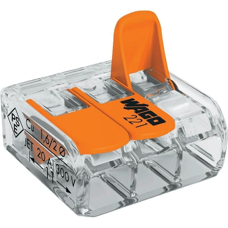 Wago verbindingsklem 3-VOUDIG 0,2-4 MM² - Doorvoerconnector per stuk Wago verbindingsklem 3-VOUDIG 0,2-4 MM² - Doorvoerconnector per stuk
